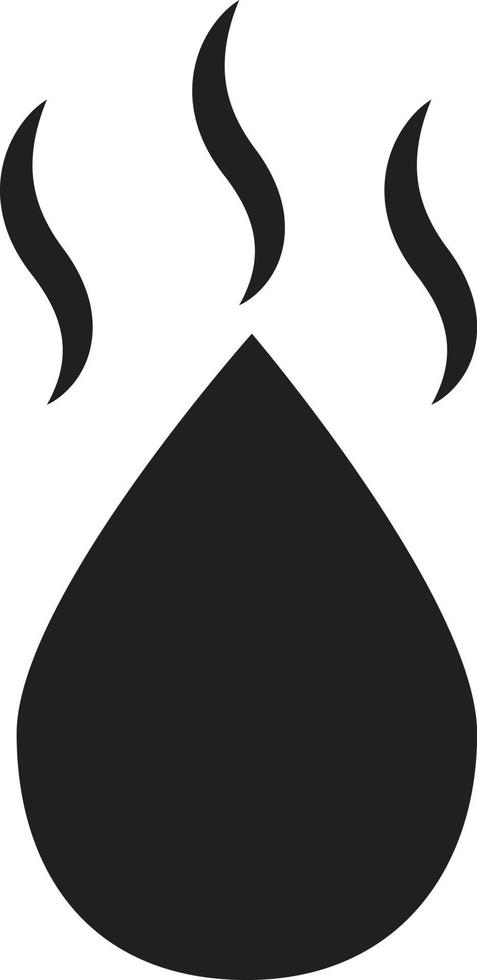 hot water drop on white background. flat style. vector