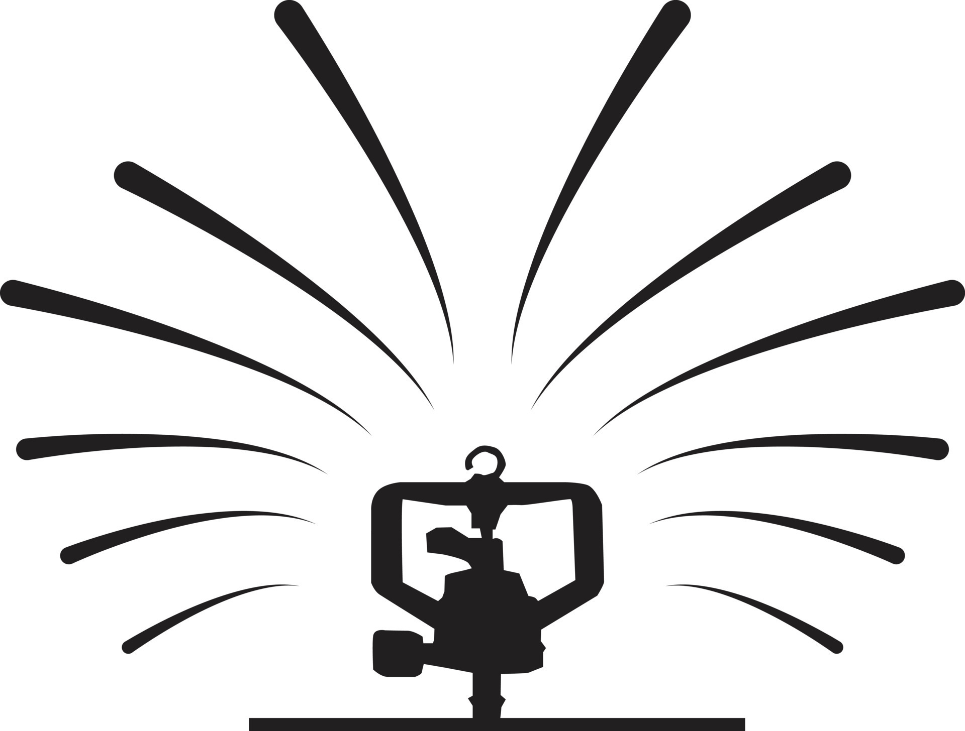 garden sprinkler icon on white background. grass lawn sign. Irrigation