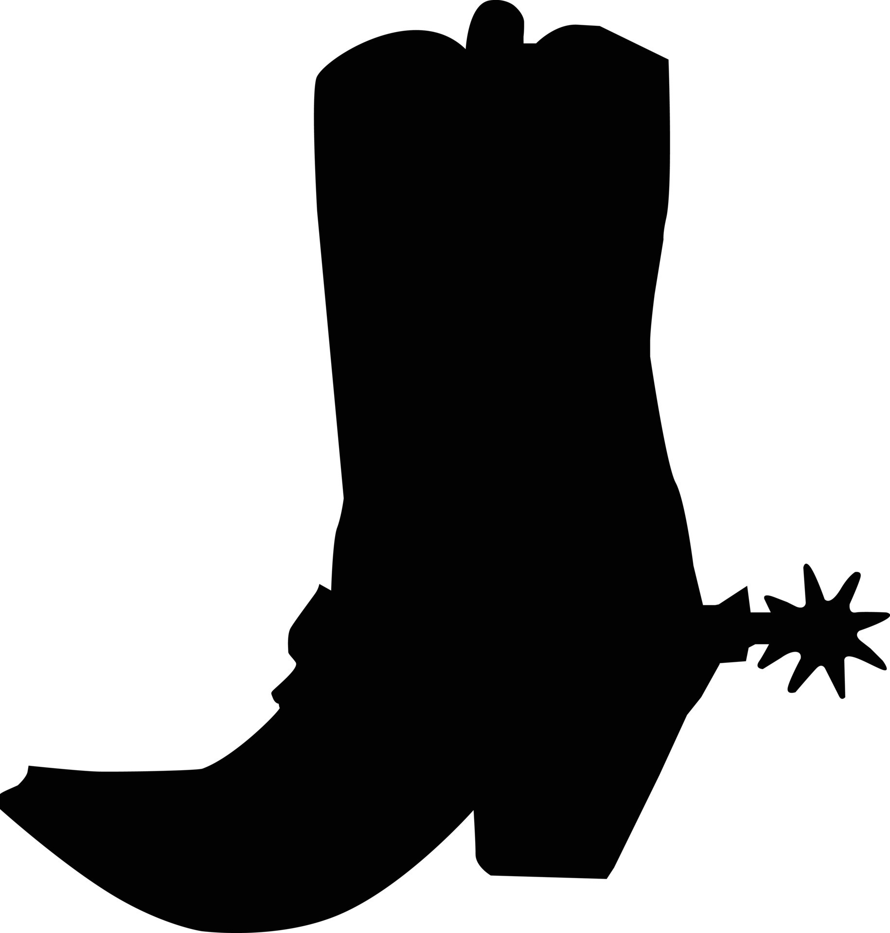 cowboy boot icon on white background. black cowboy boot sign. flat