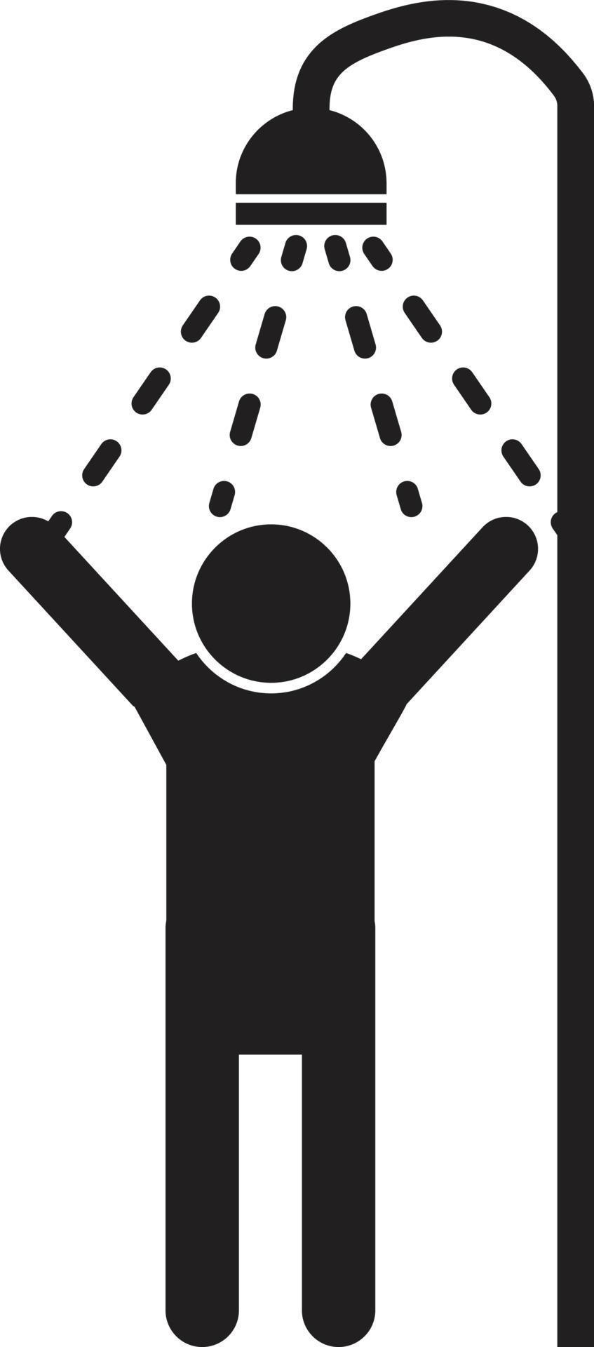 man taking a shower icon on white background. shower sign. flat style