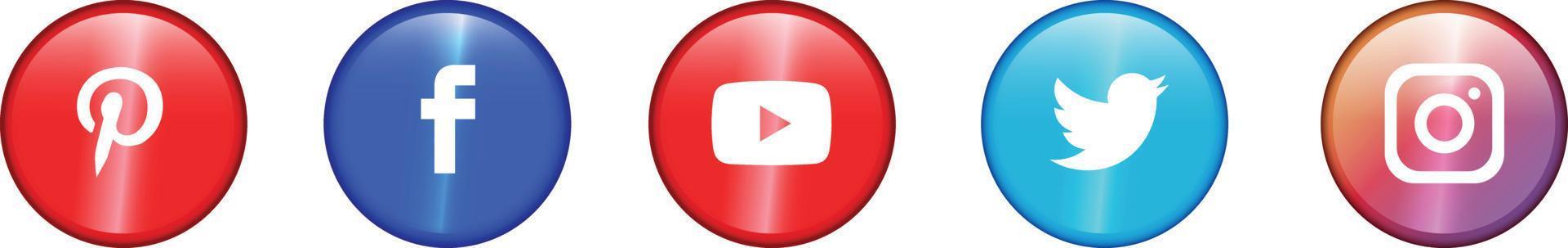 iconos de redes sociales 3d vector