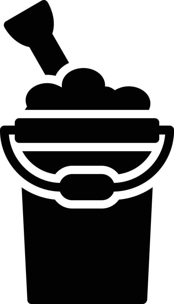 Sand Bucket Glyph Icon vector