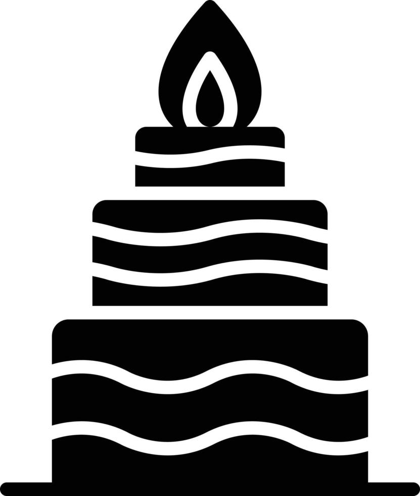 icono de glifo de pastel de cumpleaños vector