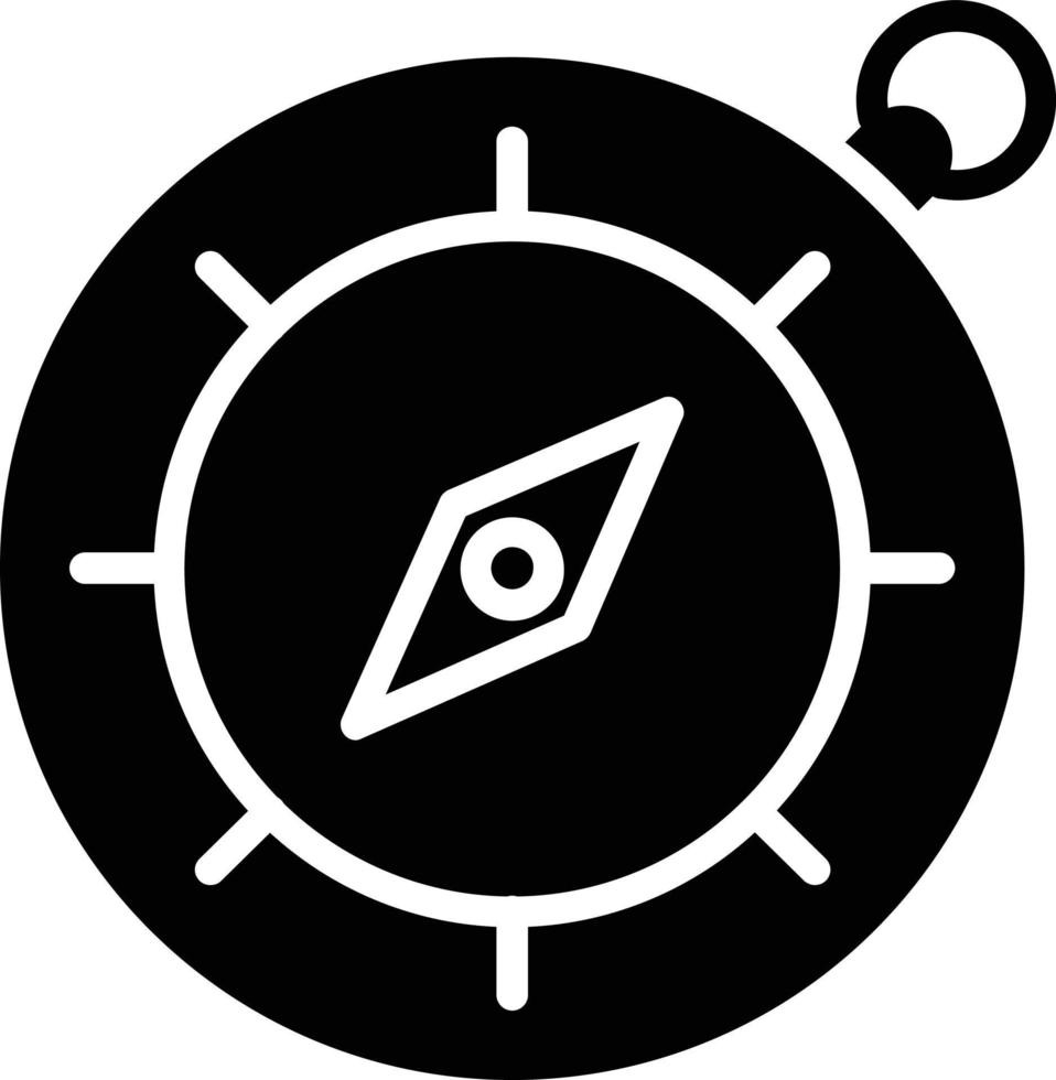 Navigation Compass Glyph Icon vector