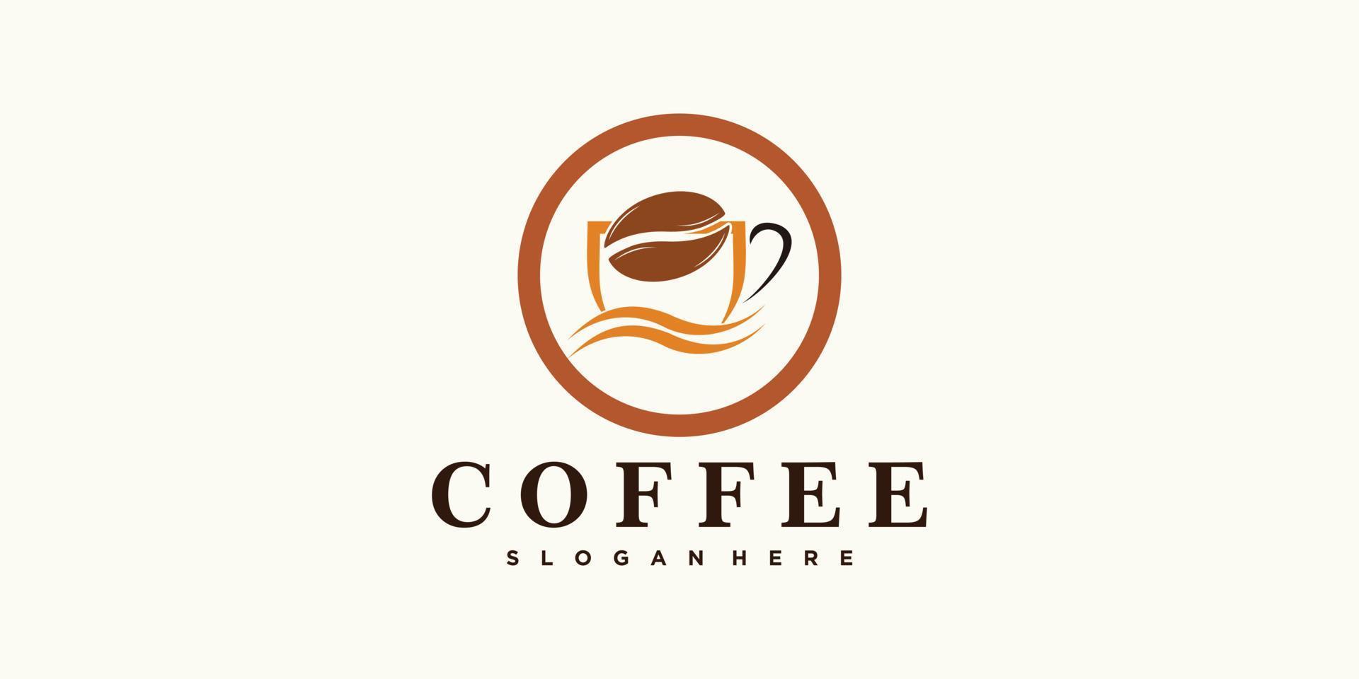 Coffee icon logo design inspiration for cafe or restaurant with creative modern concept vector