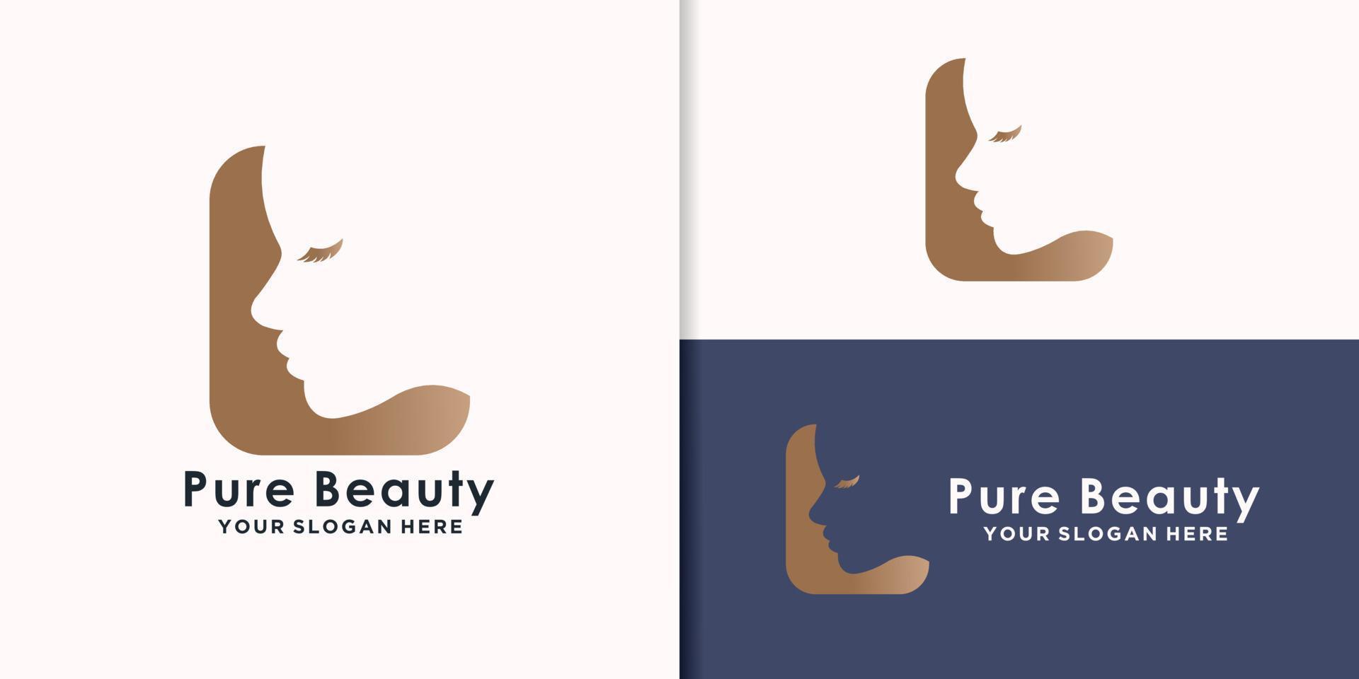 beauty logo branding template with creative concept vector