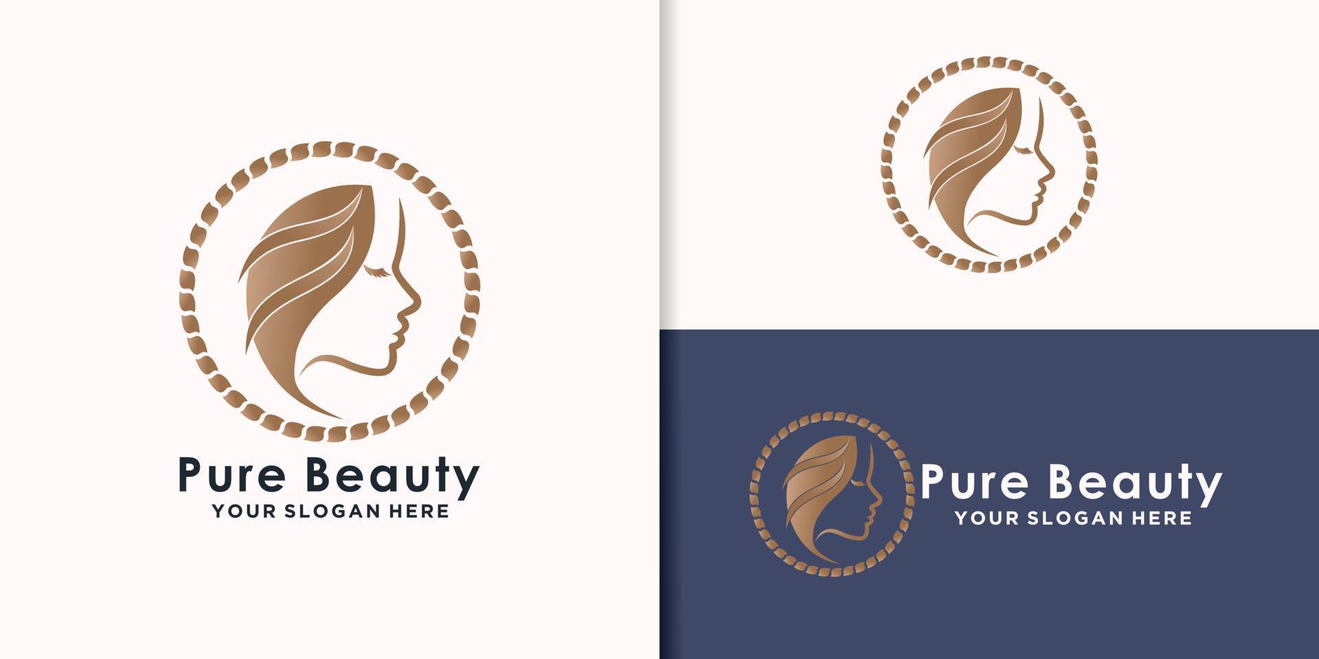 beauty logo branding template with creative concept vector