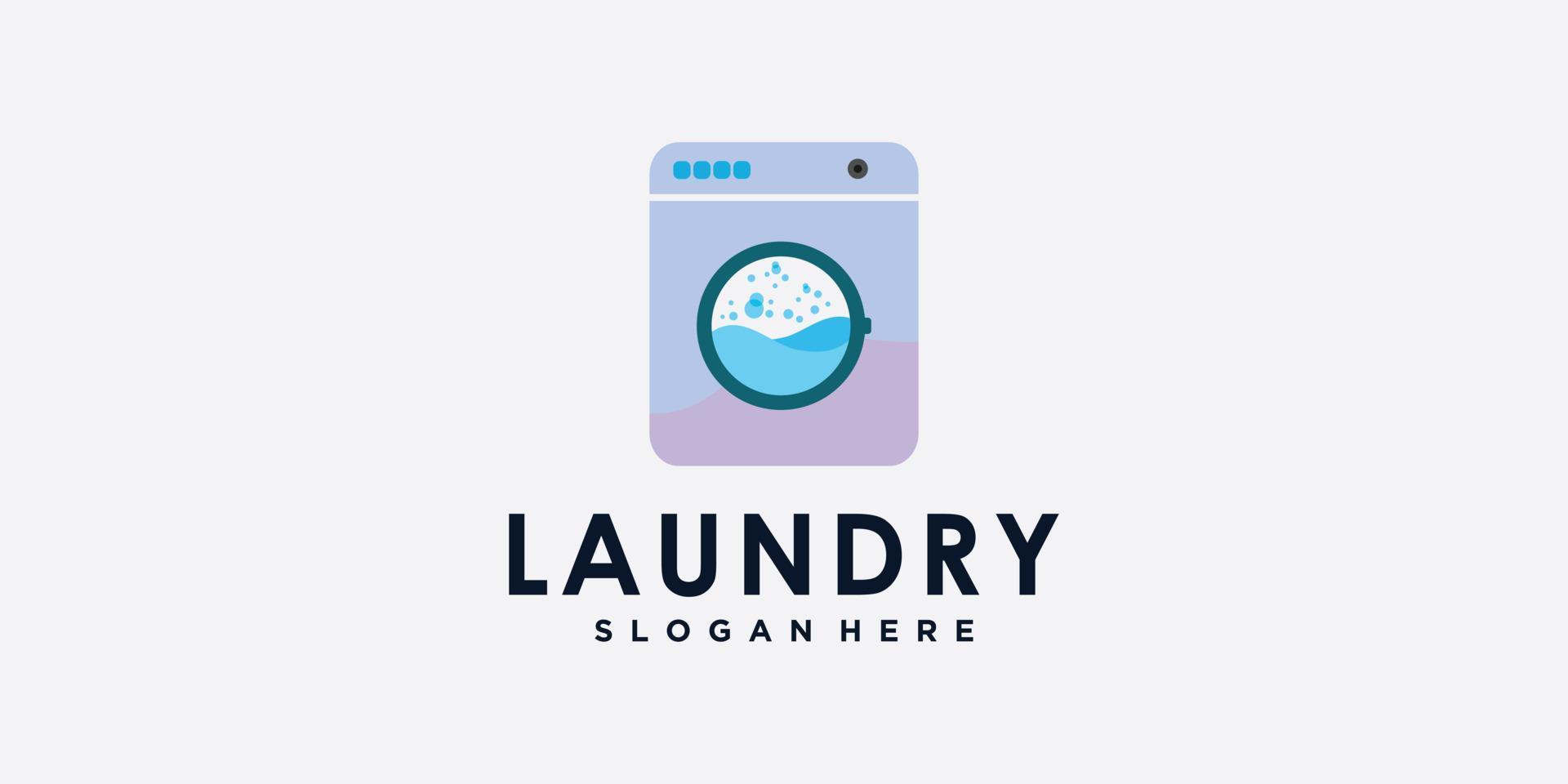 Laundry washing machine logo design illustration for business with creative concept vector