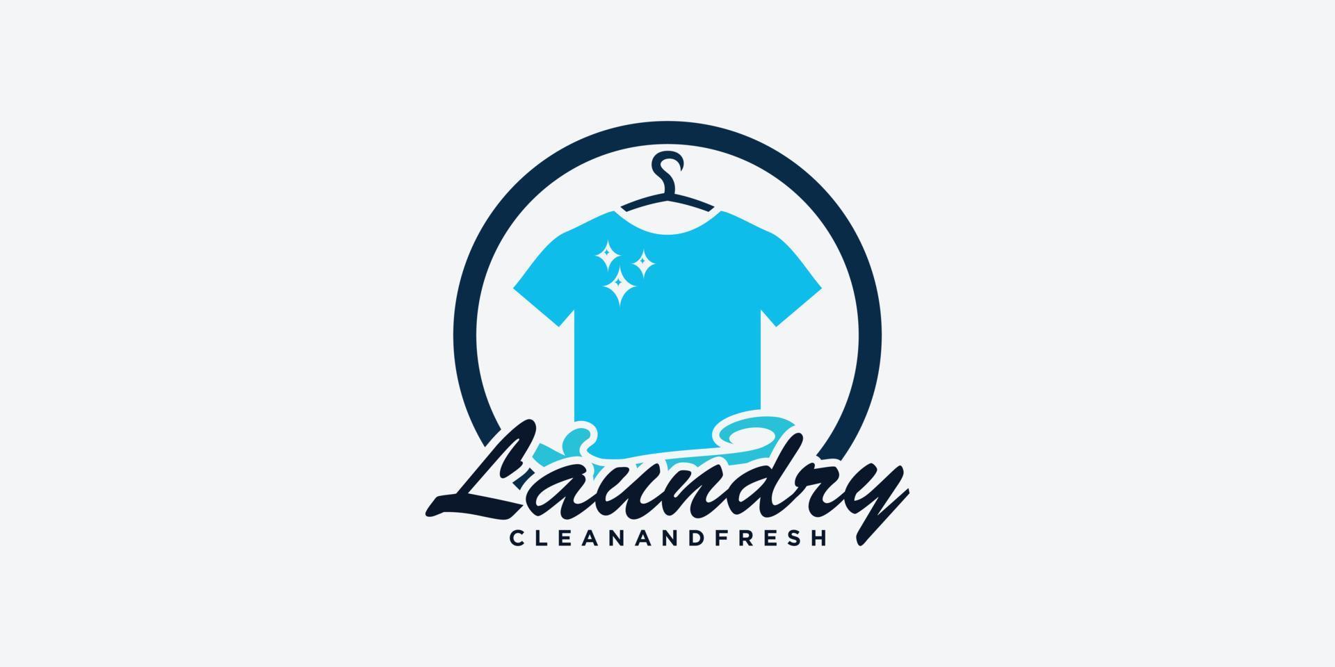 laundry washing machine logo with creative concept for you laundry businees icon vector