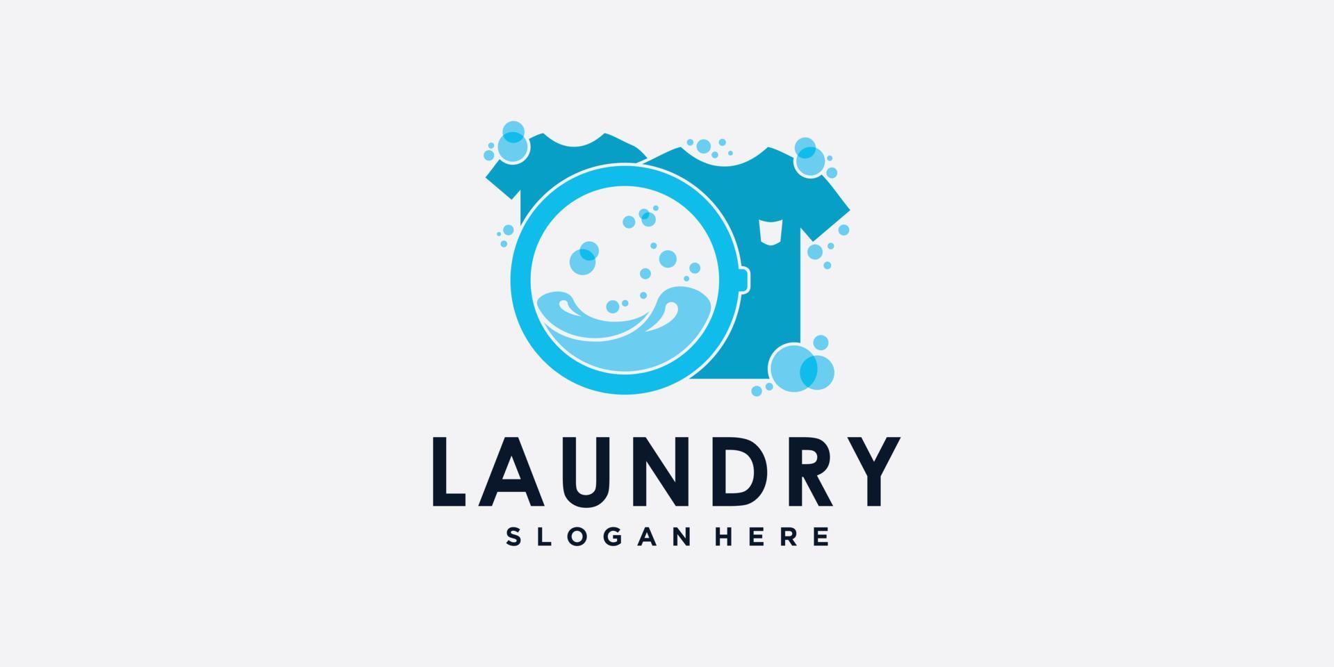 Laundry logo design inspiration for washing icon with creative concept ...