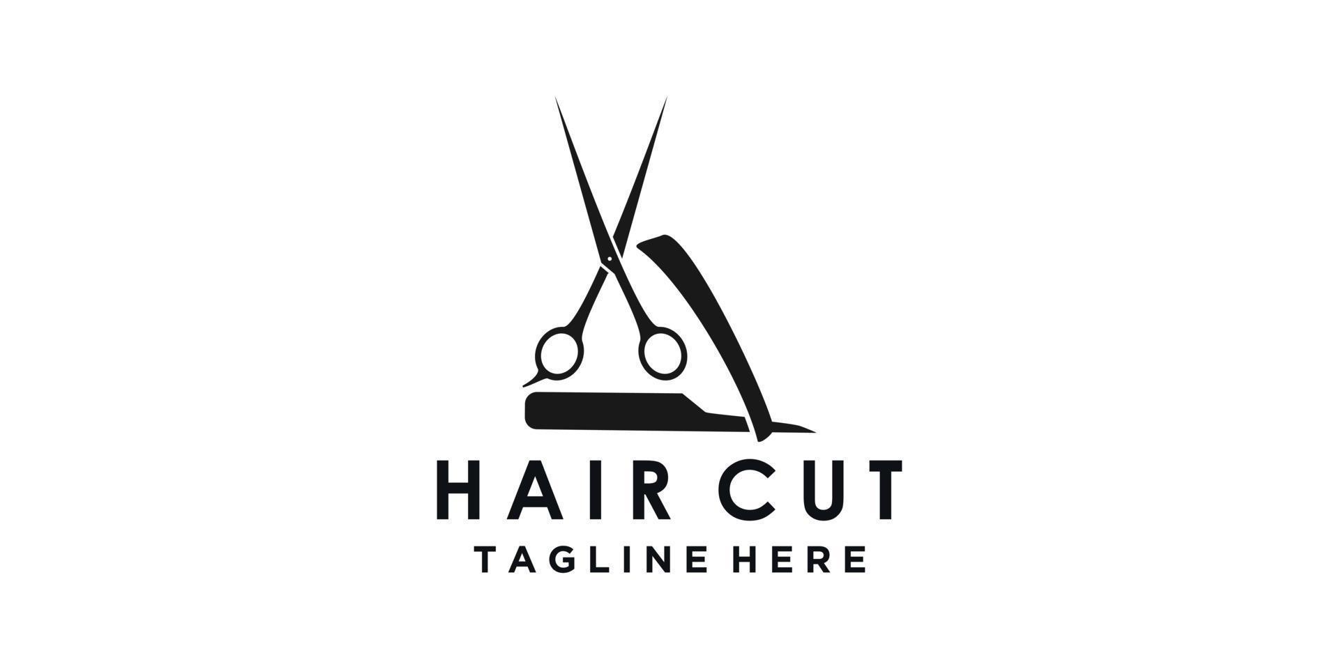 beauty salon for haircut with creative concept vector