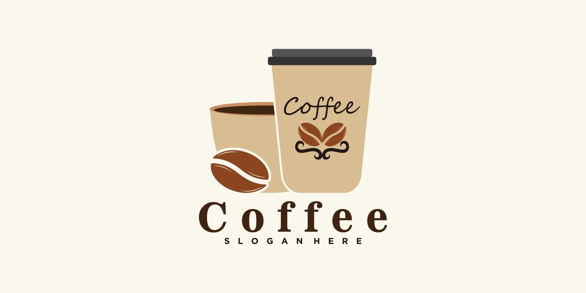 inspiración para el diseño del logotipo del icono del café para café o restaurante con un concepto creativo moderno vector