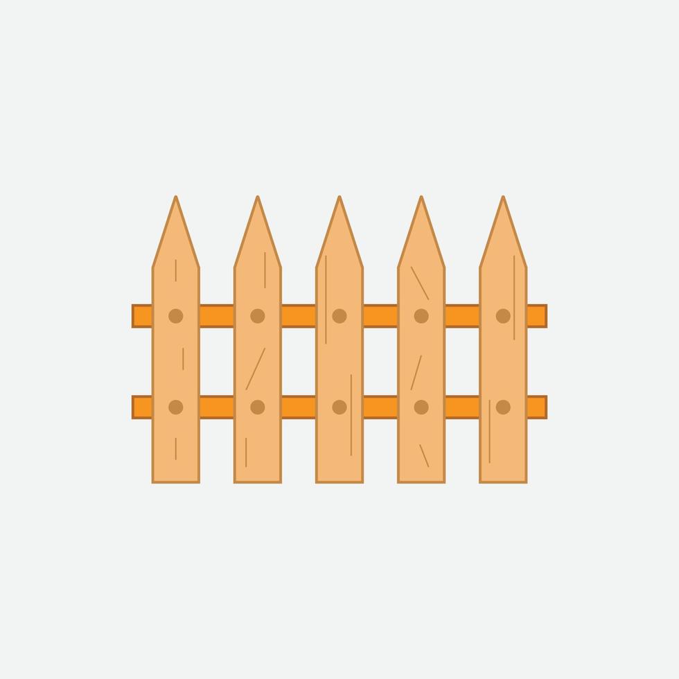 garden wood fence for protection of farm vector illustration
