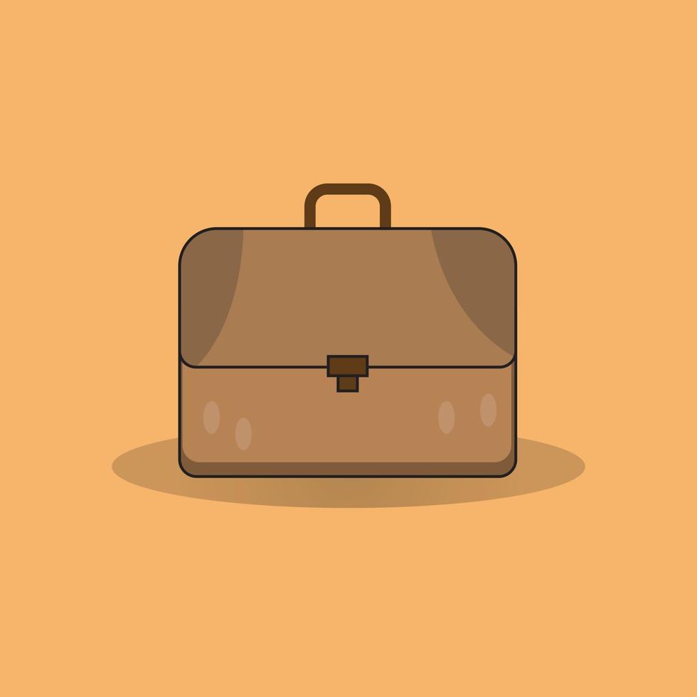 briefcase for working professionals leather suitcase with handle vector illustration