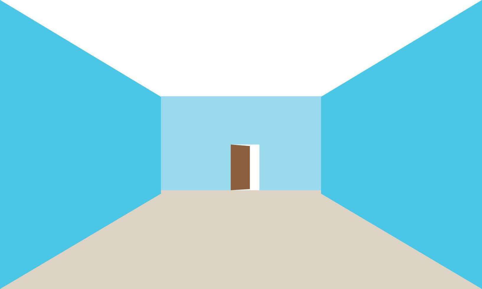 3d architecture perspective vector home illustration with open door design
