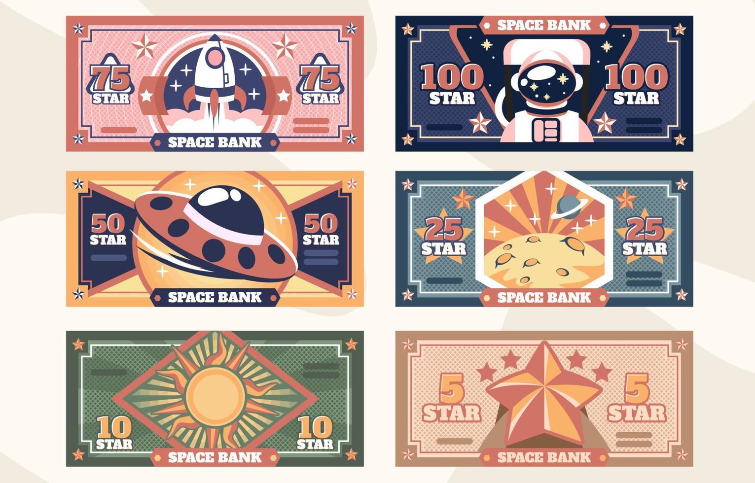 plantilla de dinero espacial vector