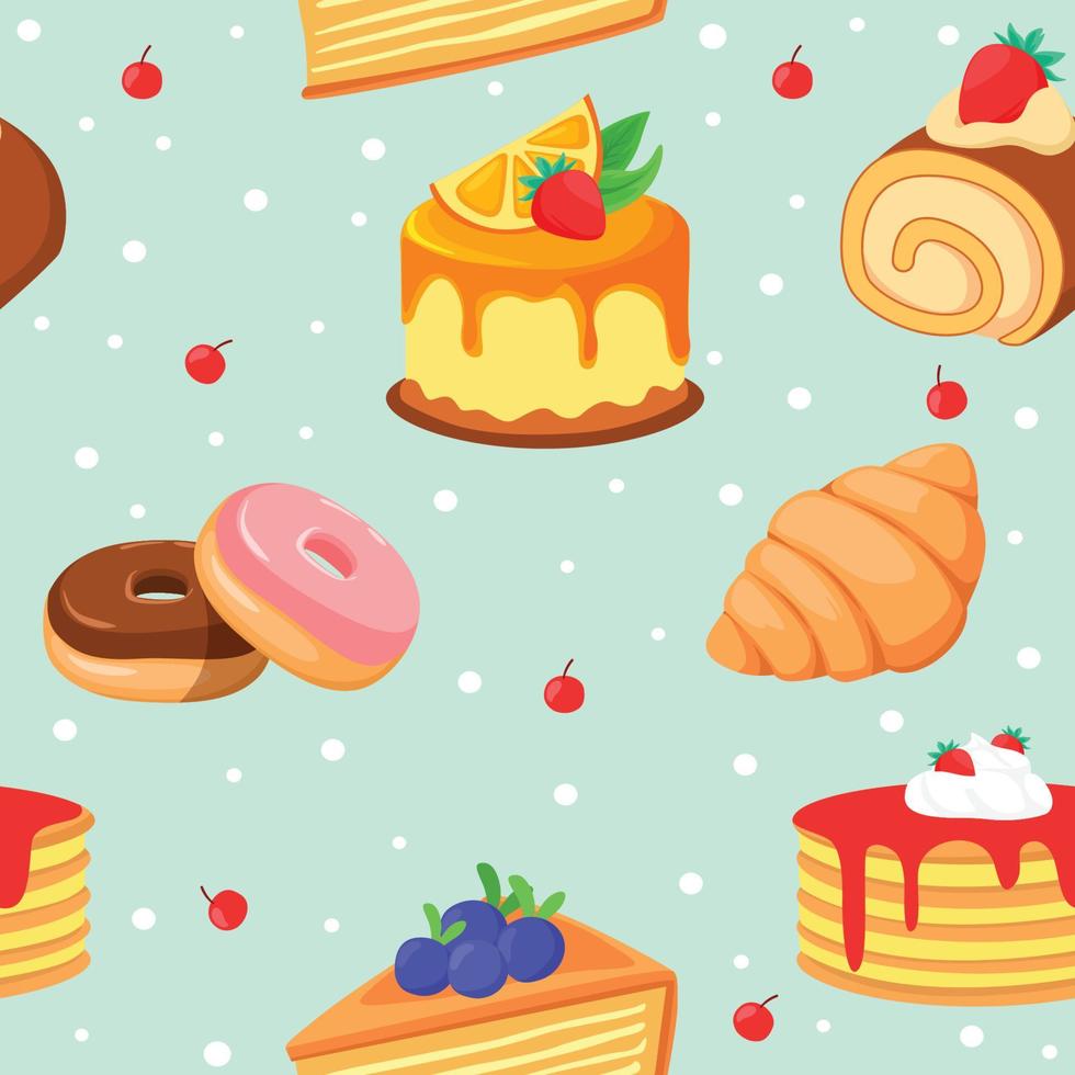 Dessert Seamless Background Template vector