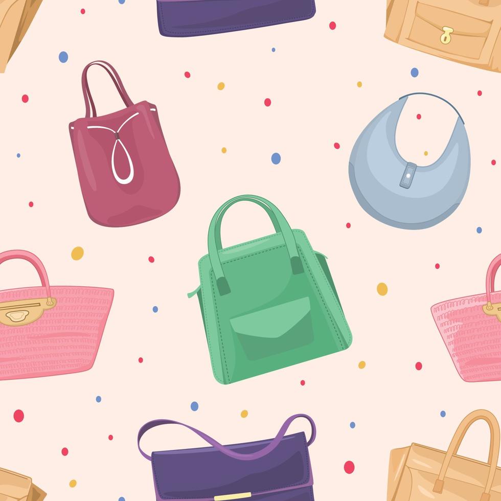 Seamless Pattern of Fashion Bag vector