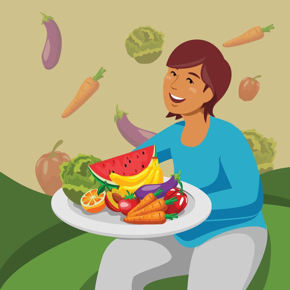 Healthy Vegetarian Food vector