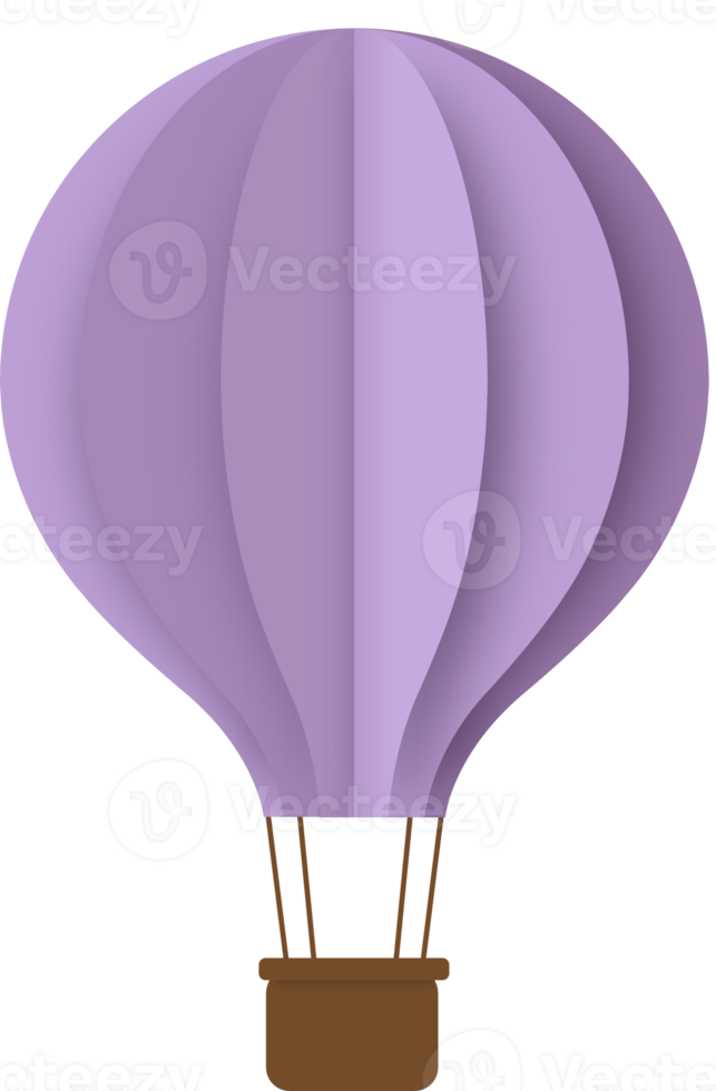 Purper papier heet lucht ballon, heet lucht ballon papier besnoeiing png