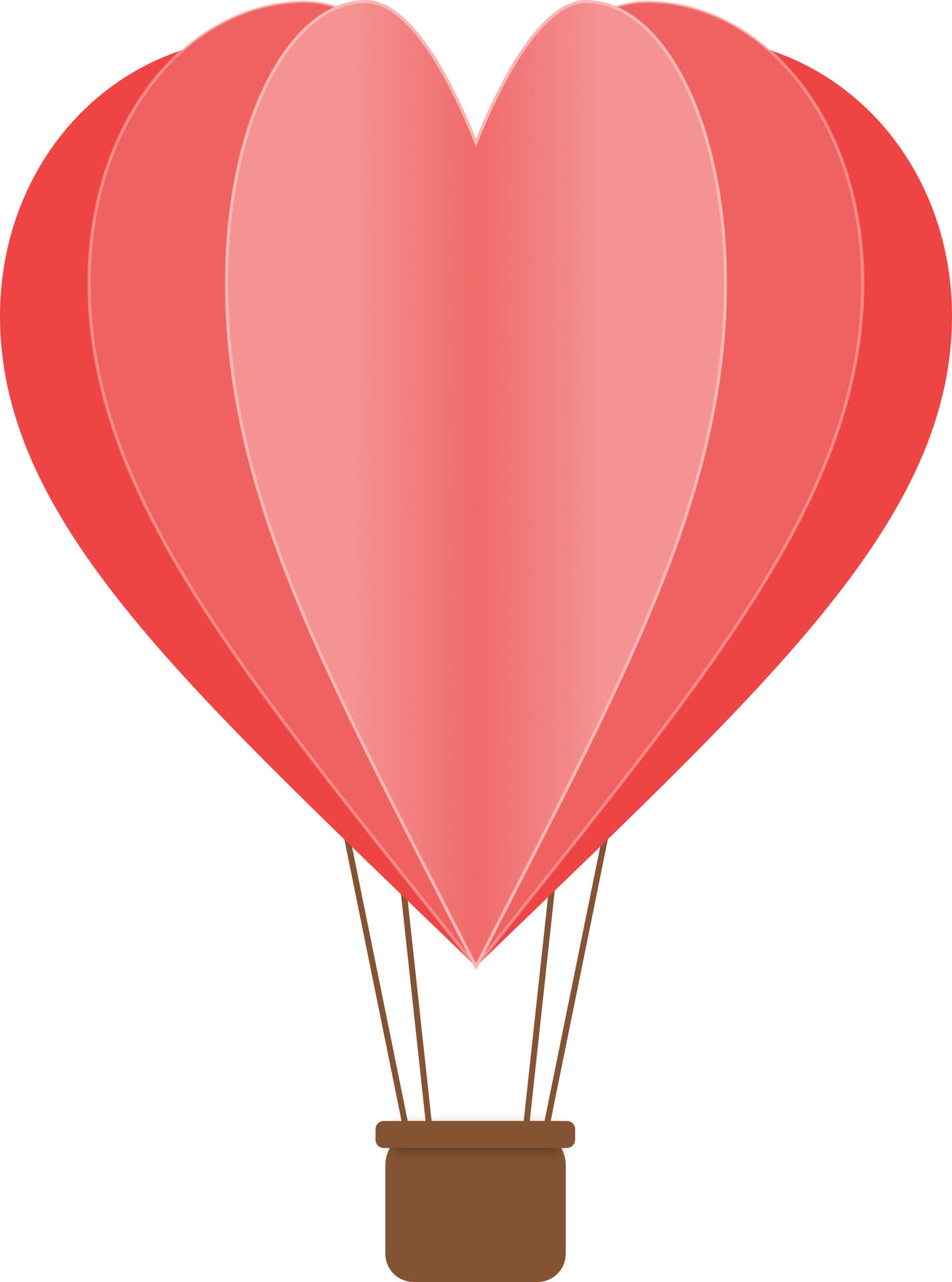 Red Heart Hot Air Balloon Paper Cut, Heart Shaped Hot Air Balloon