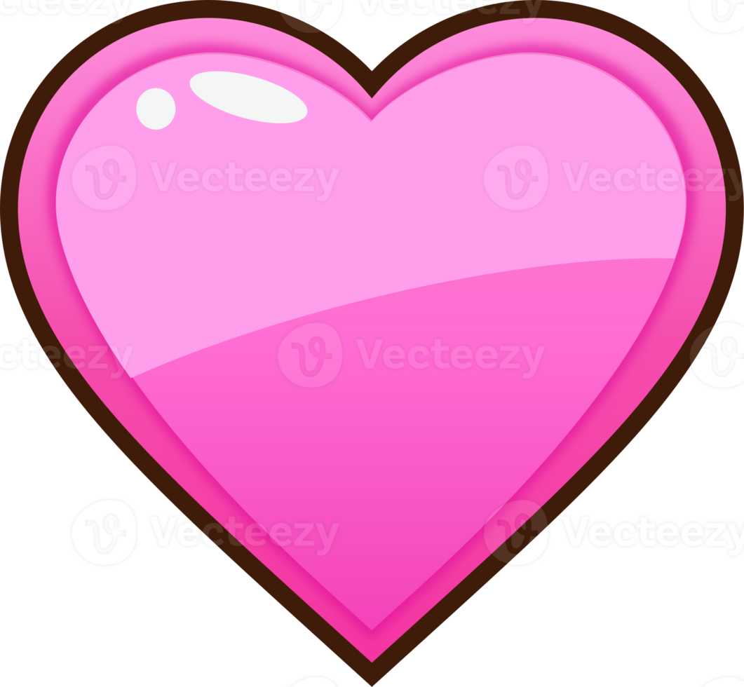 Pink Cartoon Heart Button png