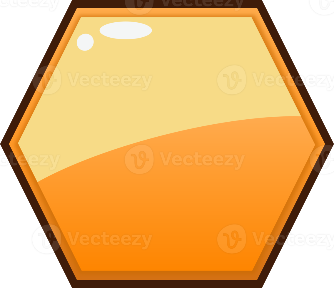 bouton hexagonal dessin animé orange png