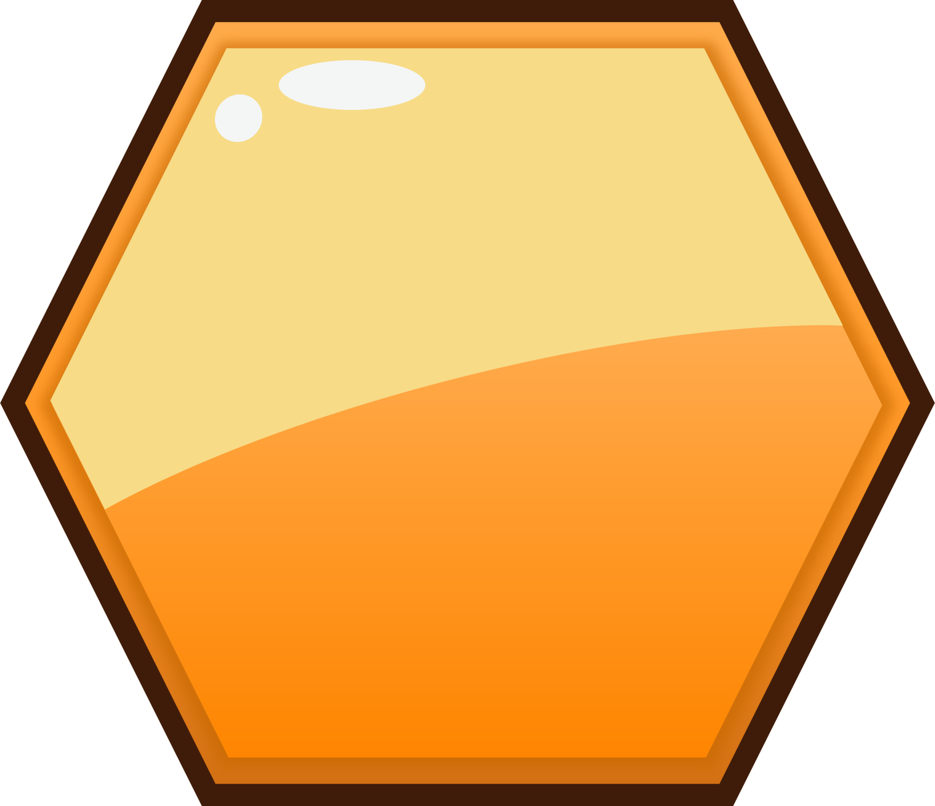 Orange Cartoon Hexagon Button 10928101 PNG