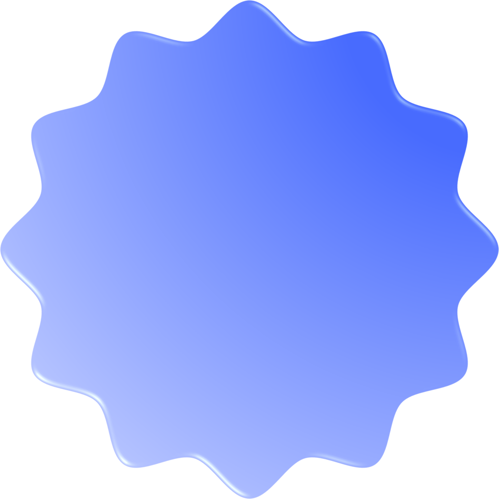 Blue Gradient Wavy Circle, Wavy Circle Button png