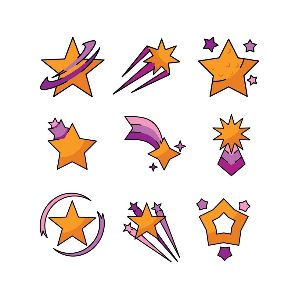 conjunto de iconos de estrella vector