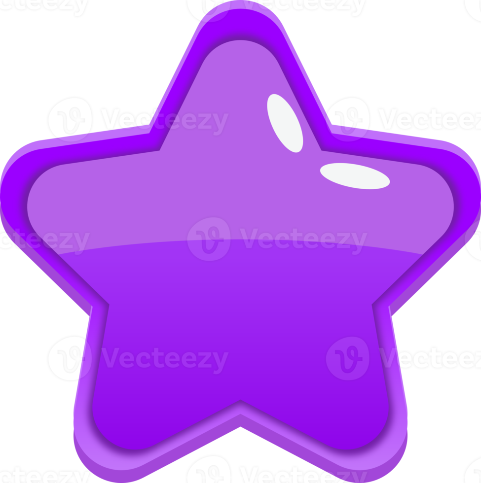 bouton étoile de dessin animé violet png