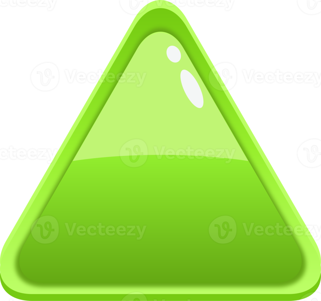 bouton triangle dessin animé vert png