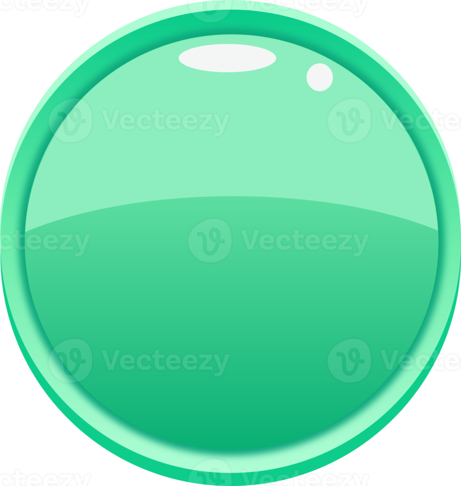 Green Cartoon Round Button png