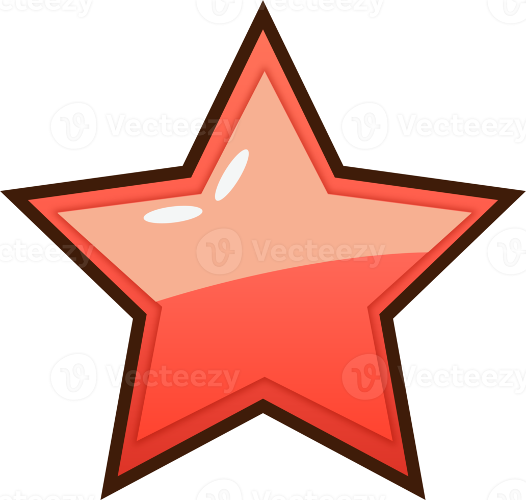 Red Cartoon Star Button png