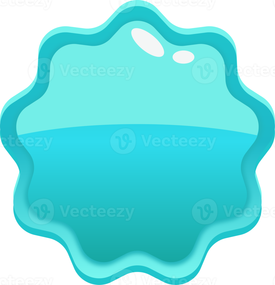 Blue Cartoon Wavy Circle Button png