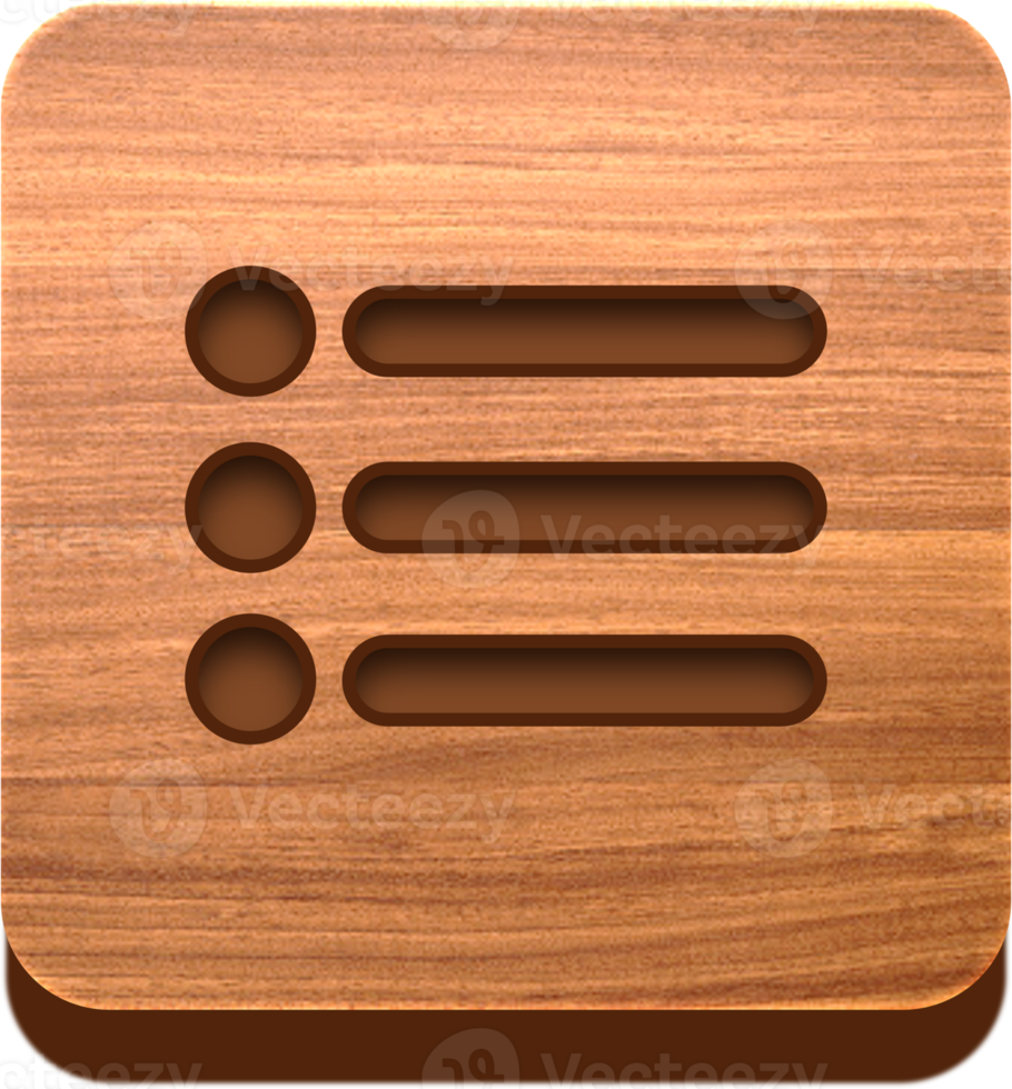 Wooden List Button, Wooden Icon png