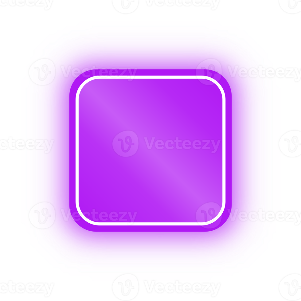 bannière carrée néon violet, carré néon png