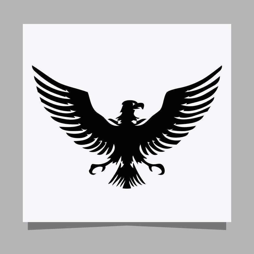 vector black eagle on white paper is perfect for logos, illustrations, banners, flyers, wallpapers