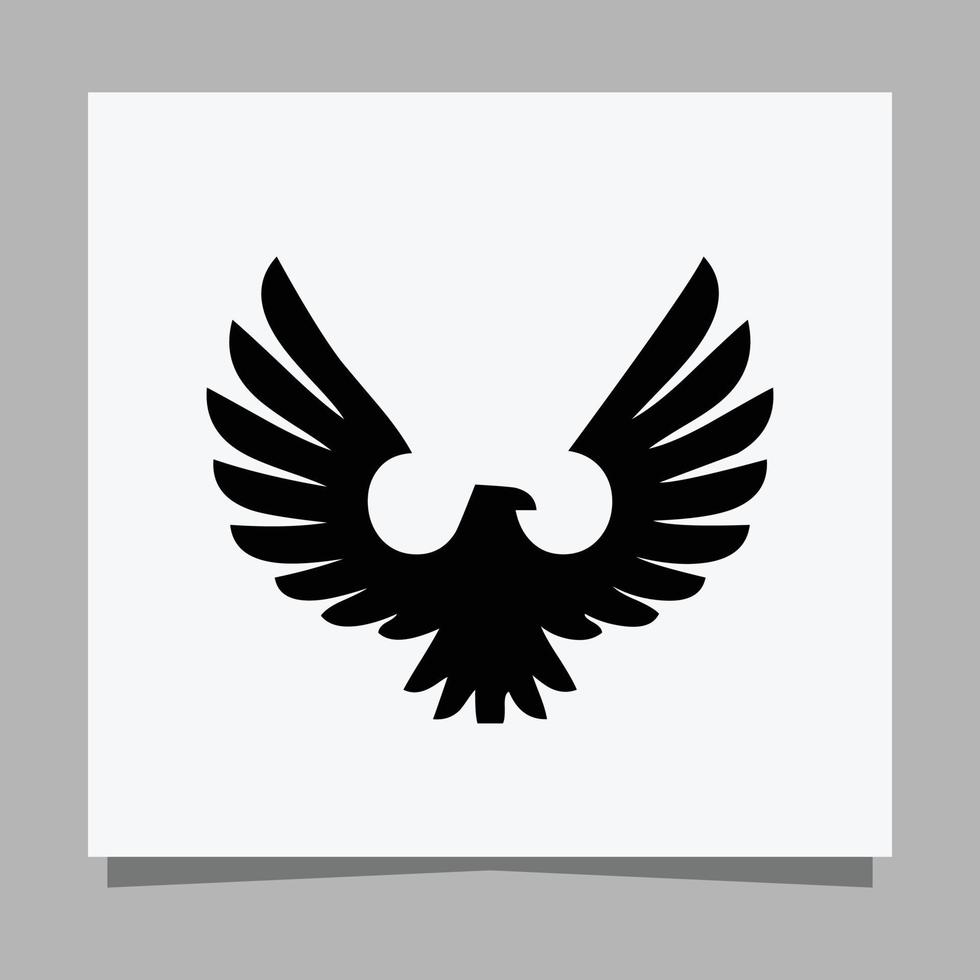 Vector illustration of a black eagle on white paper which is perfect for logos, business cards, emblems and icons.