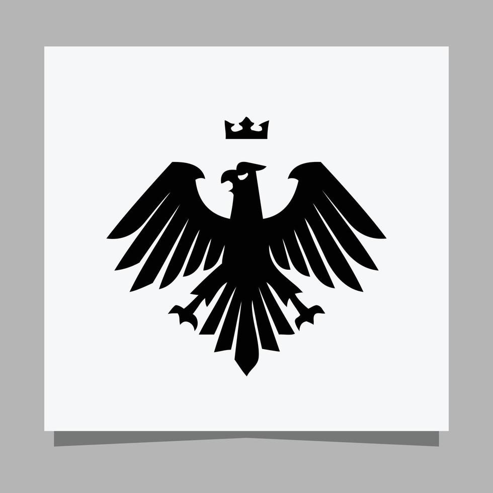 ilustración vectorial de un águila negra sobre papel blanco que es perfecta para logotipos, tarjetas de visita, emblemas e iconos. vector
