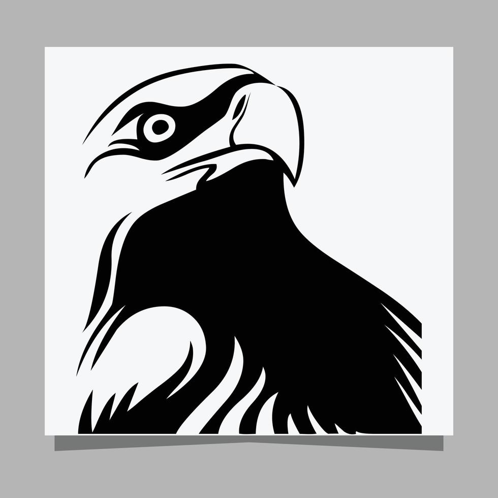 Vector illustration of a black eagle on white paper which is perfect for logos, business cards, emblems and icons.