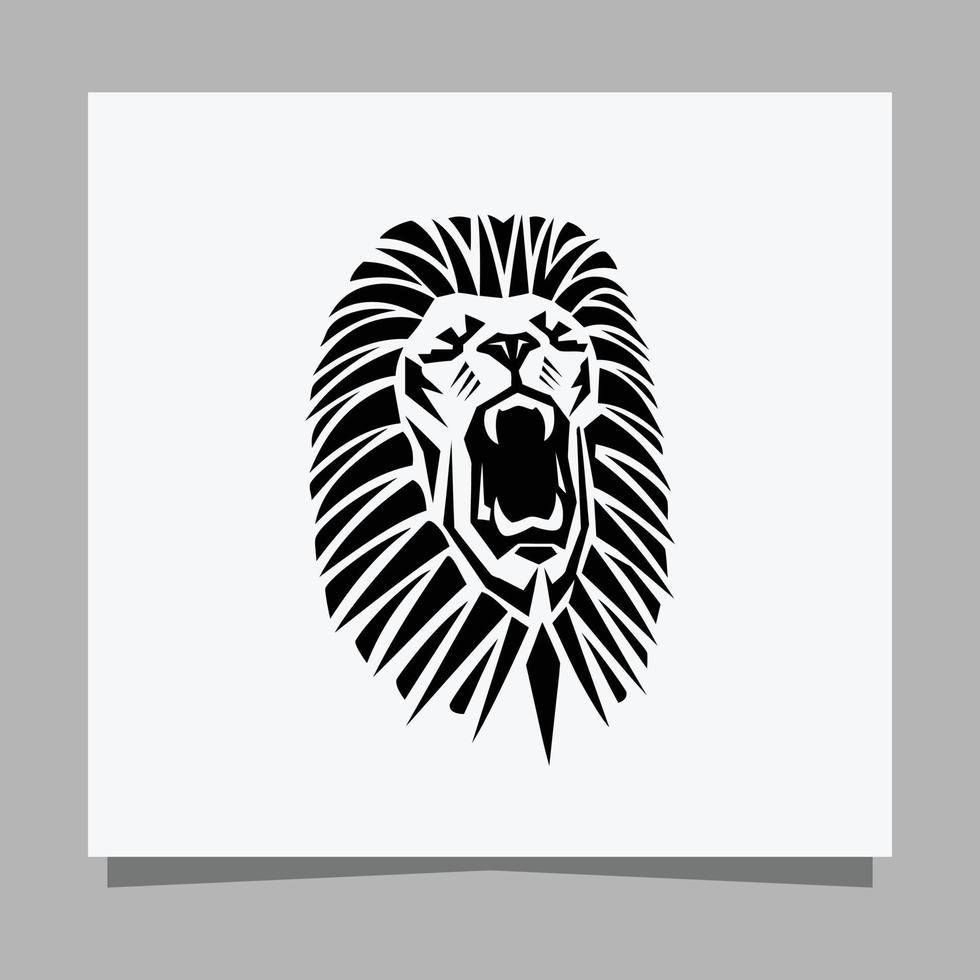 black lion logo on white paper with shadow perfect for business logos and business cards vector