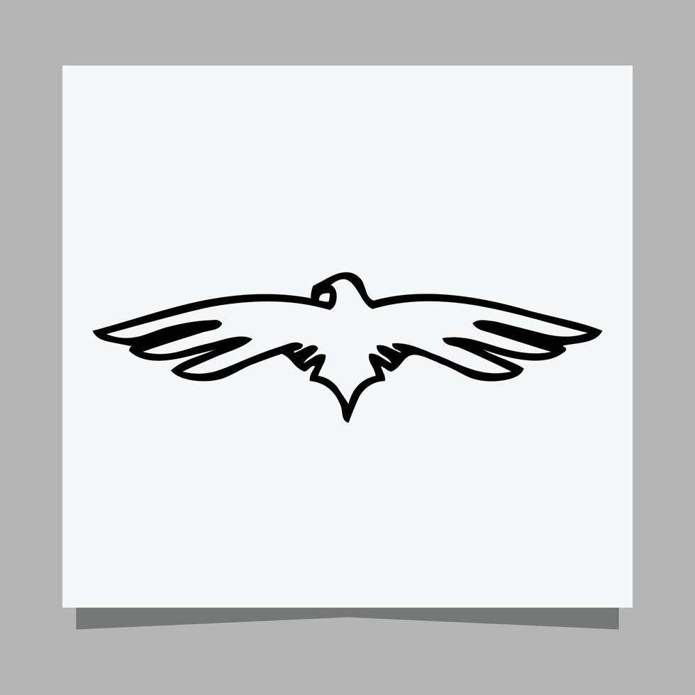 el águila negra vectorial sobre papel blanco es perfecta para logotipos, ilustraciones, pancartas, volantes, fondos de pantalla vector