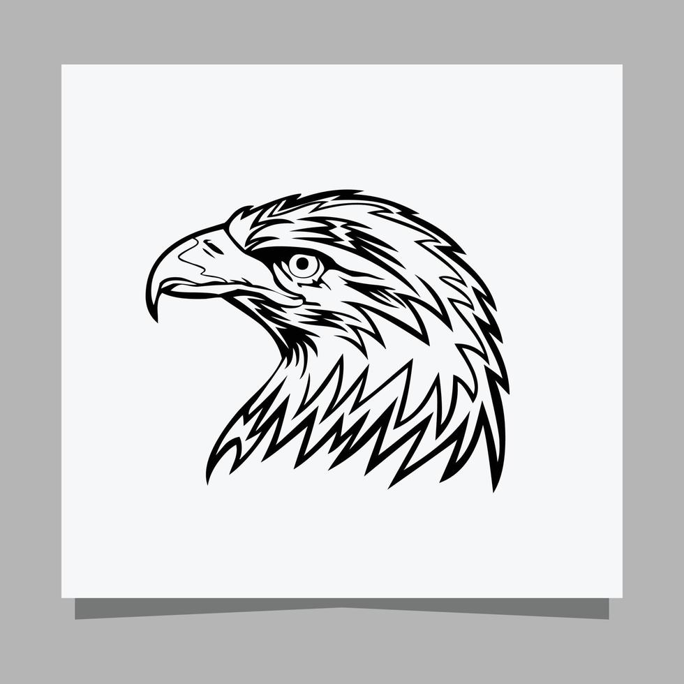 Vector illustration of a black eagle on white paper which is perfect for logos, business cards, emblems and icons.