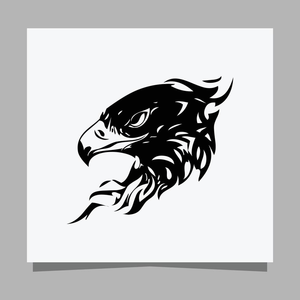 ilustración vectorial de un águila negra sobre papel blanco que es perfecta para logotipos, tarjetas de visita, emblemas e iconos. vector