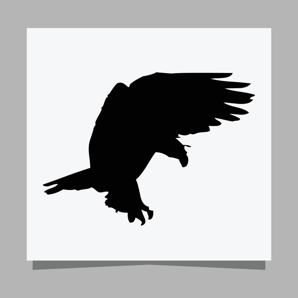 el águila negra vectorial sobre papel blanco es perfecta para logotipos, ilustraciones, pancartas, volantes, fondos de pantalla vector