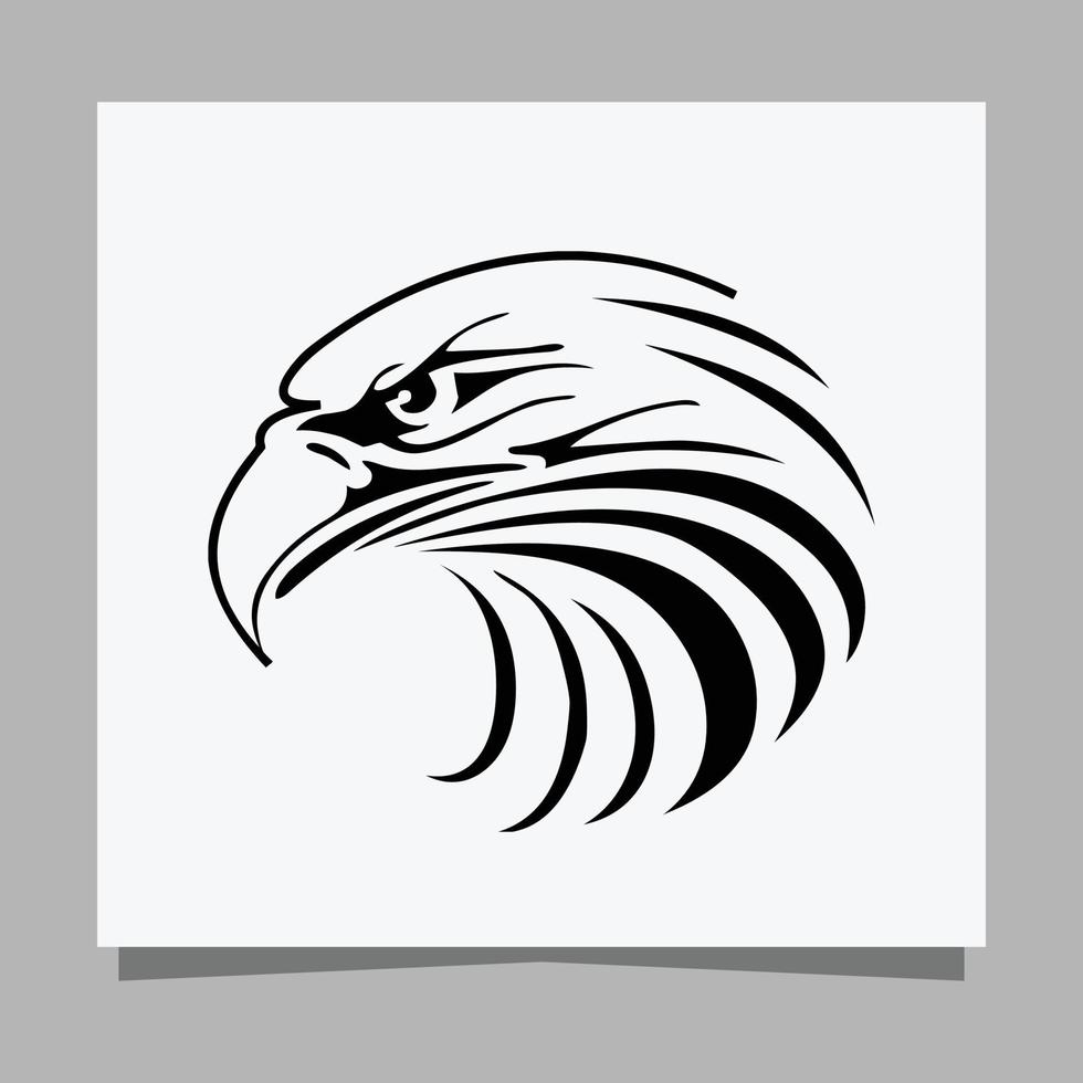 Vector illustration of a black eagle on white paper which is perfect for logos, business cards, emblems and icons.