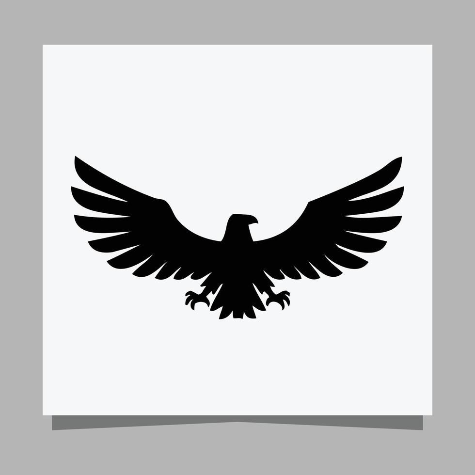 el águila negra vectorial sobre papel blanco es perfecta para logotipos, ilustraciones, pancartas, volantes, fondos de pantalla vector