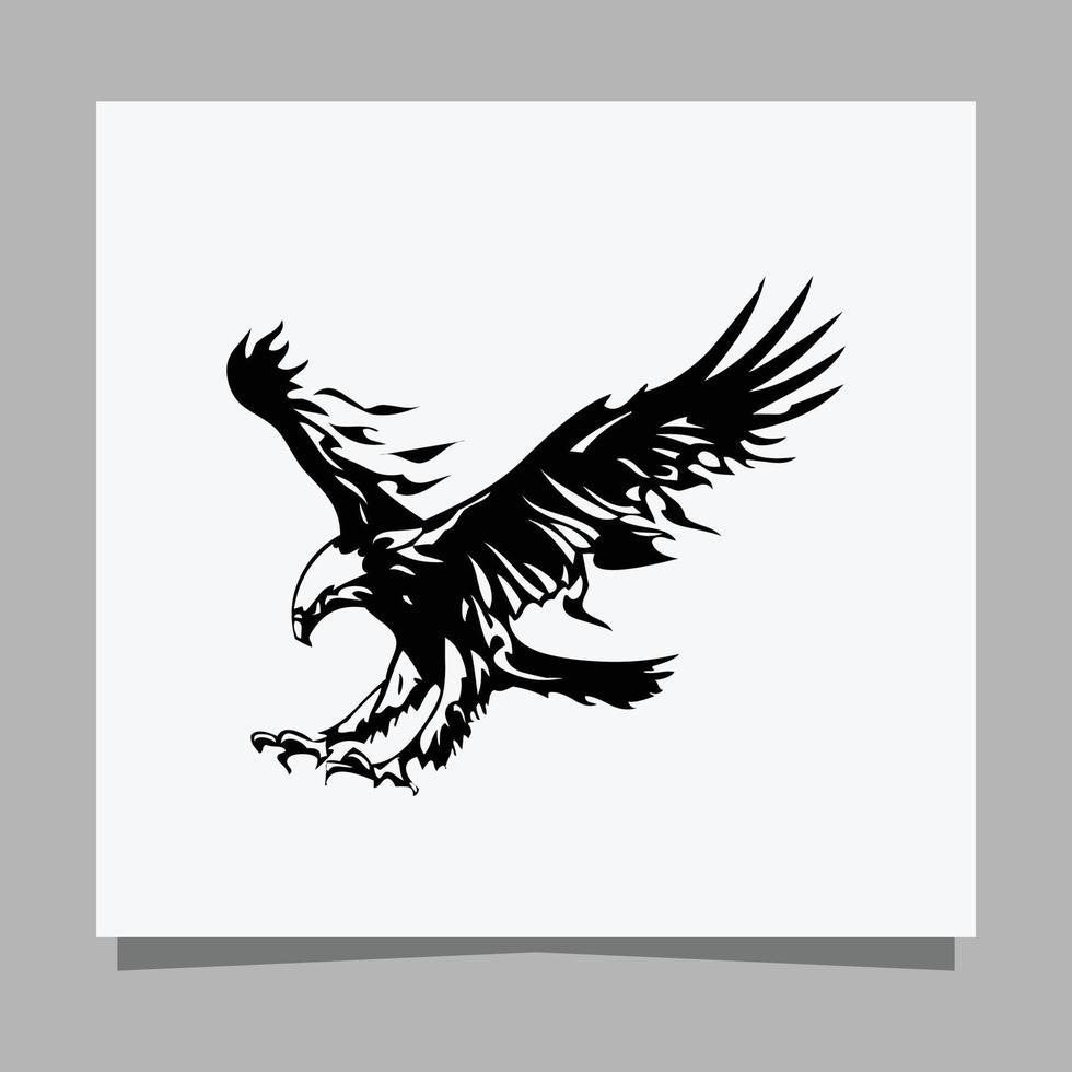 vector black eagle on white paper is perfect for logos, illustrations, banners, flyers, wallpapers