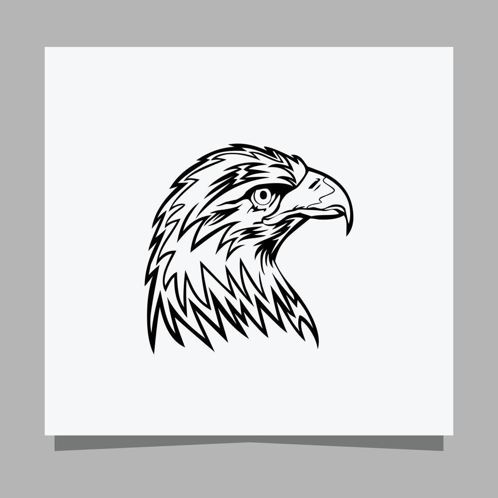 Vector illustration of a black eagle on white paper which is perfect for logos, business cards, emblems and icons.